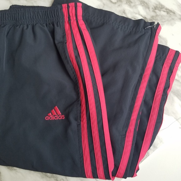 adidas Pants - Adidas Athletic Pants 3 Stripes Medium Pink Gray